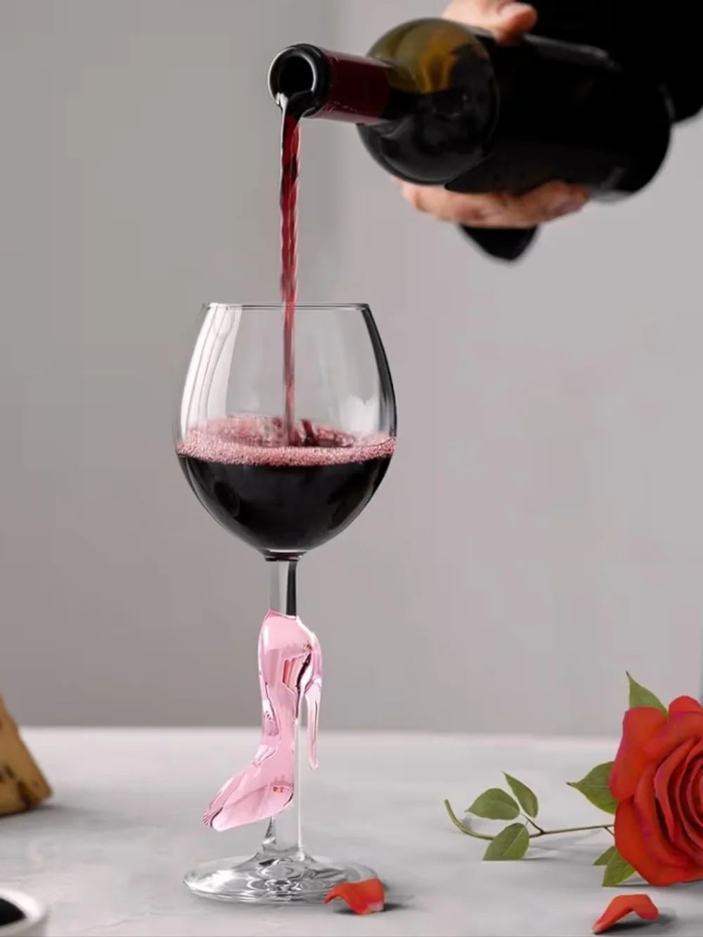 Godinger Runway Pink High Heel Goblet - Picture 3 of 13